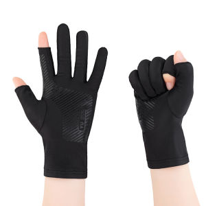 Driving Fishing Gloves with Missing Fingers Half Fingers Ice Silk Anti Slip Gloves Breathable Fitness Cycling Quick Drying Gloves