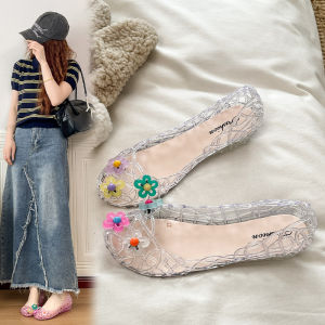 [Free Shipping] Korean-style jelly shoe accessories crystal shoe decorations floral crystal sandals and slippers