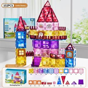FCBABYSHOME Educational Magnetic Building Blocks for Children 3-6 Years Old