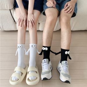 Magnetic Couple Holding Hand Socks Solid Color Funny Mid-Tube Socks Fashion Trend Unique All