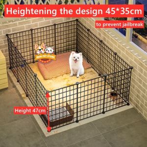 【45*35cm】Dog Cage Stackable Pet Cat Rabbit Cage DIY Pet Metal Wire Kennel Extendable Pet Fence