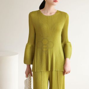 ✟℡ Aiden001 One Size Autumn And Spring Pleated Design Lantern Sleeve High-End Version Slim T-Shirt 3171 [Match With 3169] ถูกเติมเต็มเพื่อความสมดุลและความอ่อนวงจุด