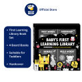Babys First Learning Library High Contrast 4 Board Books Gift Set For Toddlers Ages 12+ Months. 