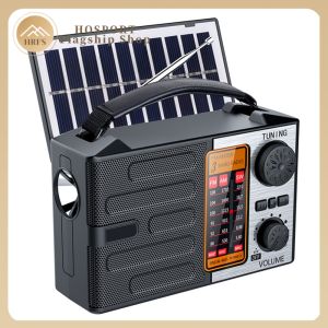 Portable AM FM SW Solar Radio with LED Flashlight and Bluetooth Speaker for Outdoor Recreation