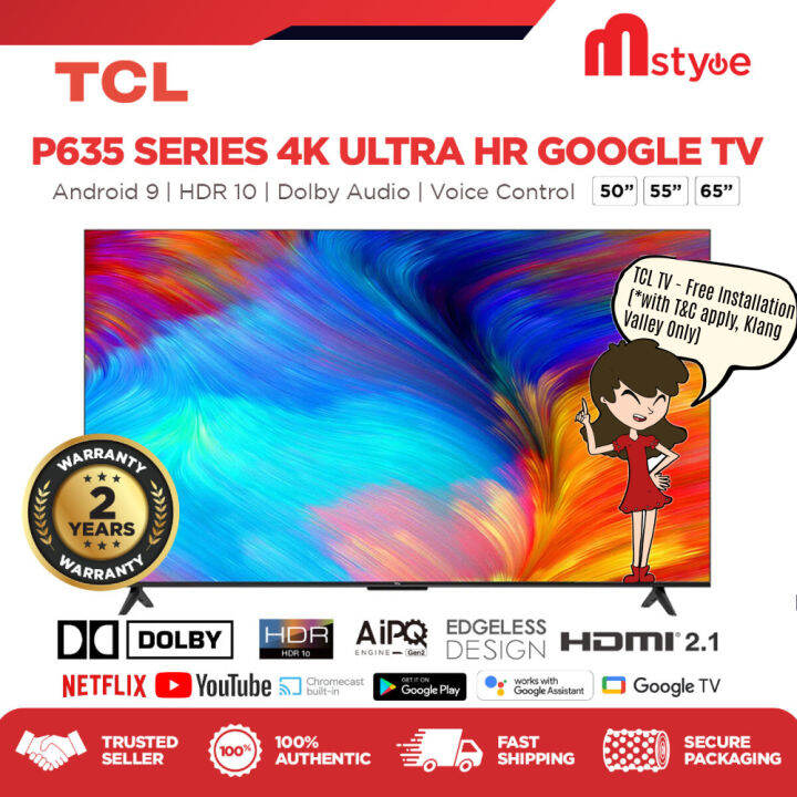 [FREE SHIPPING] TCL P635 Series 4K UHD LED G00gle TV | Remote Voice ...