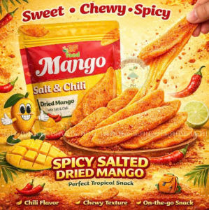 1KG Organic Dried Mango with Salt & Chili – Healthy Snack Sweet & Spicy Sugar Free