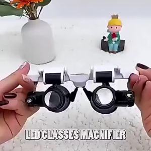 【12h Shipping】Head-Mounted Illuminating Microscope Headband Repair LED Lamp Light Magnifying Glass with 8x 15x 23x Magnifier Loupe