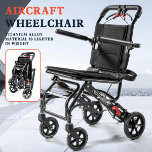 🔶Aluminum alloy wheelchair can be used on airplanes foldable and portable for elderly travel
