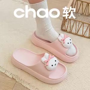 [Free Shipping] KT Cat Thick-Soled Outdoor Flip-Flops Womens High-Heeled Casual Sandals Ladies Beach Shoes Home Slippers for Women