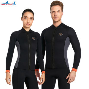 Men Women 3mm Neoprene Wetsuit Jacket Diving Pants Top Scuba Diving Wet Suit Swimming Snorkeling Swimwear Sunscreen Wetsuit Jacket