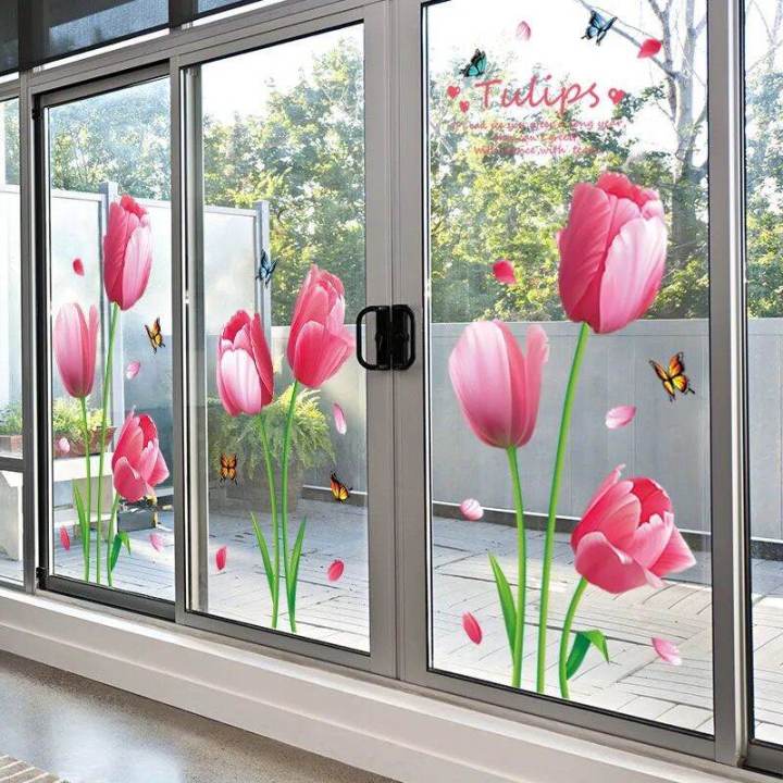 JINGZE Glass Door Sliding Door Self-Adhesive Sticker Bedroom Balcony ...