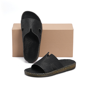 Dép bản da nam cao cấp đế đúc nguyên khối may xung quanh đế chắc chắn🔹Mã Sản Phẩmdép quai ngang đen