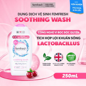 [MUA 2 TẶNG 1] COMBO 2 Dung Dịch Vệ Sinh Femfresh Soothing Wash 250ml Ngăn Ngừa Viêm Nhiễm Phụ Khoa Cho Vùng Kín Sạch Thơm Tươi Mát