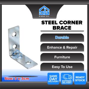 L Bracket Silver Zinc Plate 15mm Width Angle 90° Shape Shelf Shelve Corner Brace Bracket Connector Besi Sesiku L Rak W15