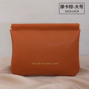 กระเป๋าสตางค์ หนัง PU แบบพกพา พร้อมฝาปิดในตัว สําหรับใส่เหรียญ ลิปสติก เครื่องสําอาง