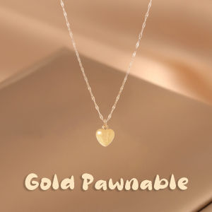 Lip Love Heart Gold Necklace 18K Gold Pawnable Legit Necklace For Women Hypoallergenic Non Tarnish Dangg Bringing Wealth And Good Luck Lucky Necklace