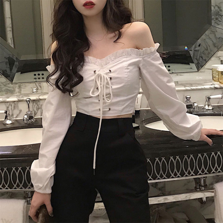 korean off shoulder blouse