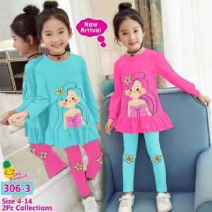 Little pineapple setelan legging cute barbie anak 4-9Y