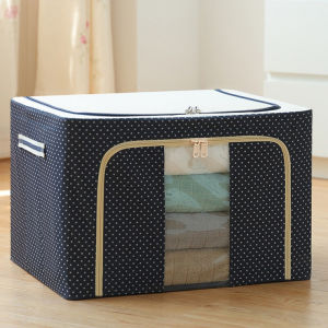[Stok Lokal] lipat Storage Box box serbaguna kotak serbaguna tempat penyimpanan baju kotak penyimpanan mainan tahan air dan tahan lembab box frame baja ritsleting lapis ganda besar