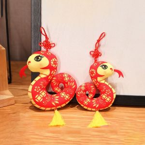 Solomonwf chinese new year 2026 decorations新年装饰品2026 cny hanging decor cny decorations 2026 Cartoon Paper-cut Zodiac Snake Pendant Cute With Tassels Snake Mascot Doll Kawaii Stuffed Snake Dolls Pendant 2025 Year