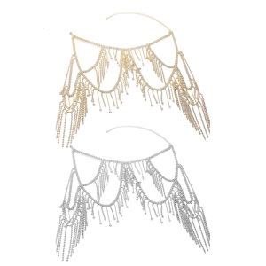 Elegant Layered Fringe Body Chain Adorned with Sparkling Rhinestones Sturdy Alloy Material for Special Occasions