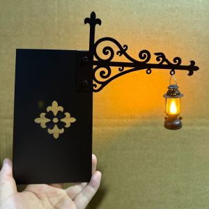 GIORGIONE STORE Vintage Metal Bookshelf Lantern Light Decorative Warm White Light Pumpkin Ghost Lantern Bookcase Lamp Miniature Library Night Light Halloween Party