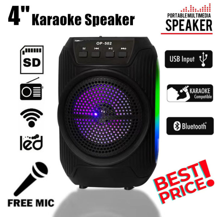 NEW Bluetooth Wireless Karaoke Speaker with Mic Portable DISCO