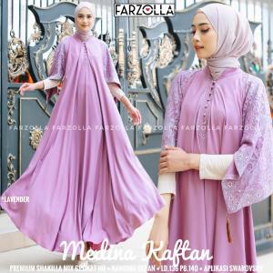 MEDINA KAFTAN Shakila Premium Mix Brokat HQ Kancing Depan Aktif Aplikasi Mote Swarovsky Fit to XXXL