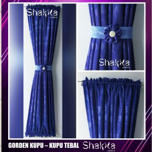 GORDEN MINIMALIS KUPU KUPU TERBARU WARNA BIRU TUA BAHAN EMBOS TEBAL