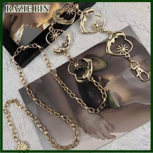 RAZIE BIN ฮาราจูกุพังก์ดวงจันทร์เข็มขัดโลหะผู้หญิงวินเทจโกธิคมูนจันทร์ดวงอาทิตย์เข็มขัดจี้เข็มขัดผู้หญิง