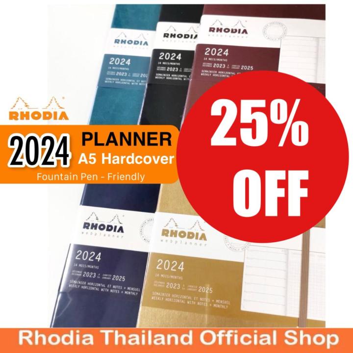 Rhodia Planner 2024 Gold Diary A5 HardCover สมุดบันทึก ไดอารี่ สี