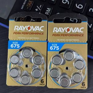RAYOVAC 675 High-Performance 6-Pack Zinc-Air Batteries for Hearing Aid Use