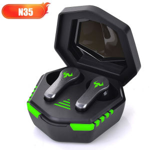 N35 Bluetooth Earphone Wireless Earbuds Gaming Stereo Bass Headset Low Latency Dual Mode Noise Cancelling Microphone Pigfly