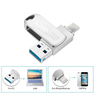 Kingston metal 2TB/1TB/512GB/256GB OTG usb flash drive for iPhone 14/13/12/11/X/8/7/6 Memory Stick Compatible Usb/Otg/Lightning USB 3.0 pendrive