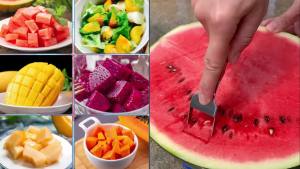 Newstainless Dual-Head Melon Cuber Cutter Portable Slicer (1 PCS)