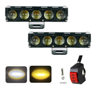 2PCS 50W Mini Driving Light V7 Pro High/Low Beam White and Yellow LED Headlights Korea LED Chip