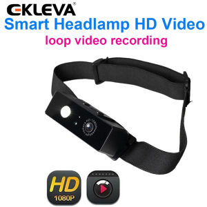 EKLEVA USB Rechargeable Headlamp Sport Sensor Headlight Camping Fishing Flashlight Top light 1080P HD MIni Camera DV Built in Buttery