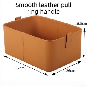 FFBH Leather Storage Clothes Organizer Boxes Wardrobe Accessory Organization Basket Luxury Organizing Baskets Organizer Furniture 3H4K8