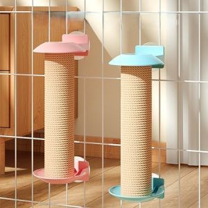 Cat Hanging Scratching Pole Cage Sisal Scratcher Cat Tree Scratching Board Post Pos Menggaru Kucing