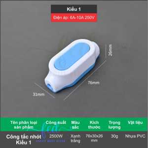 Công tắc bật tắt On Off 10A siêu bền thiết kế đẹp có đèn báo an toàn (công tắc quả nhót)