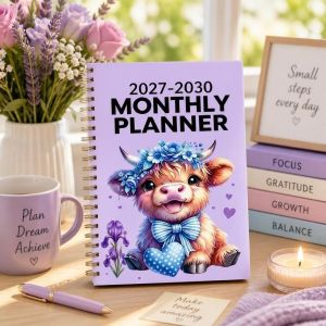 GIORGIONE Gáy lò xo Lịch tháng 2027-2030 Bìa chủ đề bãi biển A5 Sổ Kế Hoạch 4 Năm Thiết kế cổ điển Vỏ sò biển được phủ kín Sổ ghi chép chương trình nghị sự nhiều năm Sử dụng tại nhà/văn phòng