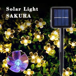 20/50/100Leds Sakura Flower LED Solar String Fairy Light Waterproof Outdoor Garden Party Wedding Decor