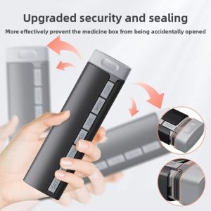 KEYOOL 7 Day Weekly Pill Organizer Large Capacity Aluminum Construction Pill Box Stylish Design Pill Organizer Supplements
