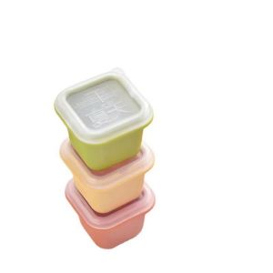 Houseeker 1 Chiếc Khuôn Làm Đá Viên Hộp Đá Đáy Mềm Có Nắp Dụng Cụ Làm Kem Sữa Trái Cây Tự Làm Hộp Trữ Đá Tủ Lạnh Khay Làm Đá Viên Mùa Hè