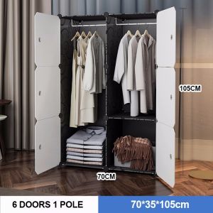 Nearra Simplicity DIY Wardrobe Cabinet Clothes Storage With Hanger Shoe Rack Screwless Stackable