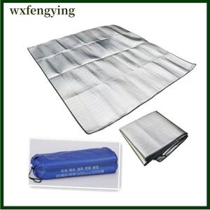 wxfengying Waterproof camping เสื่อนอนอลูมิเนียมฟอยล์กลางแจ้งพับเก็บได้เสื่อชายหาด