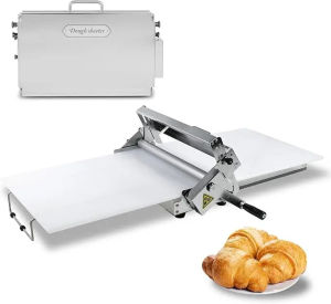 Folding Dough Sheeter Stainless Steel Household Tabletop Manual Rolling Machine Adjustable Thicknesses for Slicer Fondant Pastry