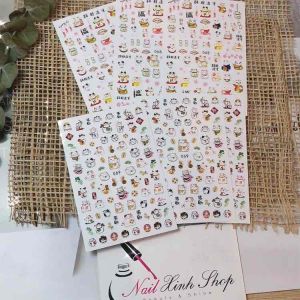 Sticker Tết Nguyên Đán - Sticker mèo thần tài - sticker dán móng