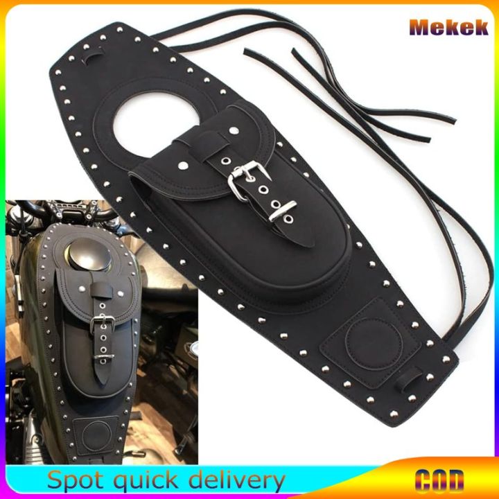 Fuel Tank Cover Panel Leather Gas Tank Bag Dash Console Center Pouch