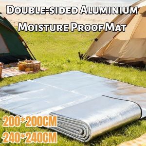 Double-sided Aluminium Moisture Proof Mat Outdoor Moisture Picnic Mat Camping Hiking Beach Mat